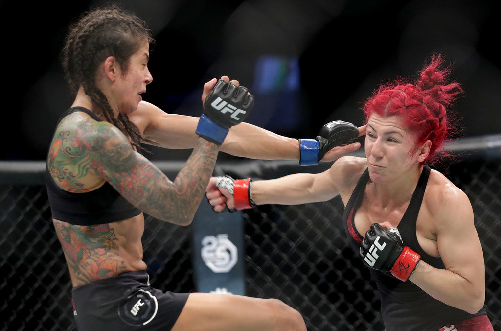 Randa Markos and Juliana Lima compete during UFC Fight Night
