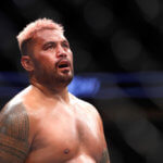Mark Hunt waits for the start of his UFC bout at UFC 209