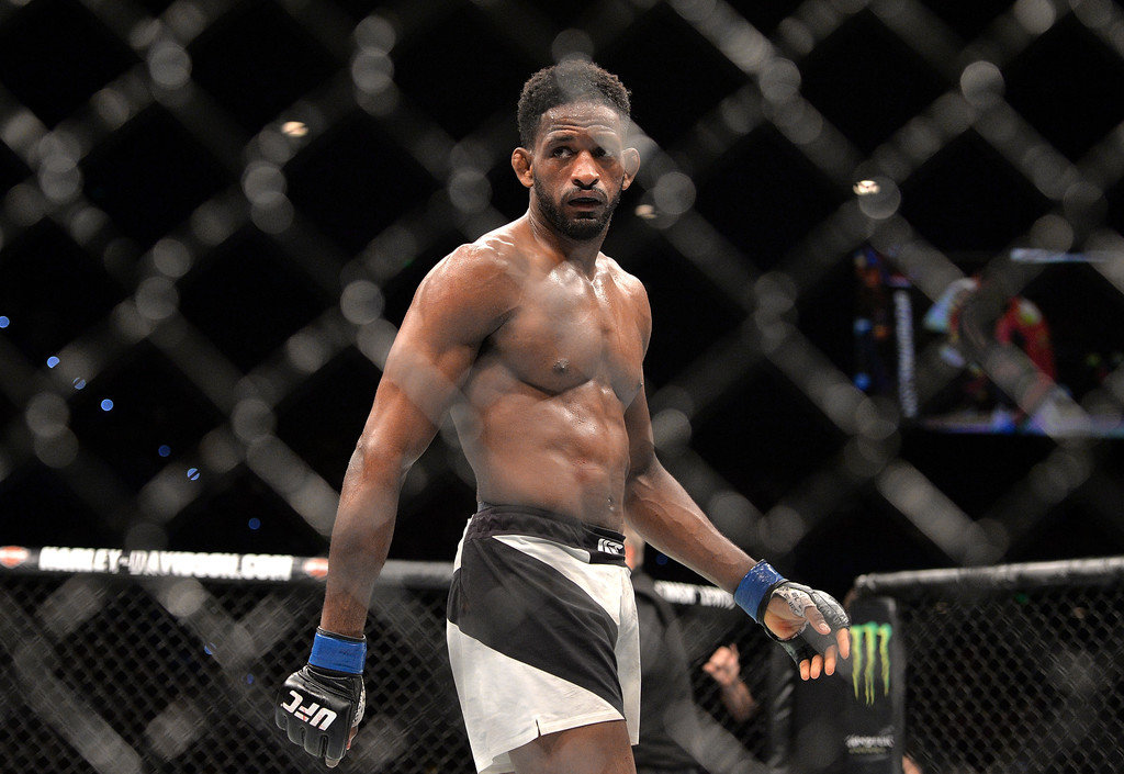 Neil Magny looks back at his defeated opponent Hector Lombard