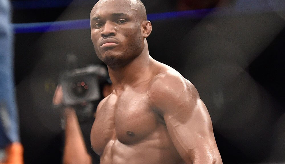 Kamaru Usman stands across from his opponent at a UFC Fight Night