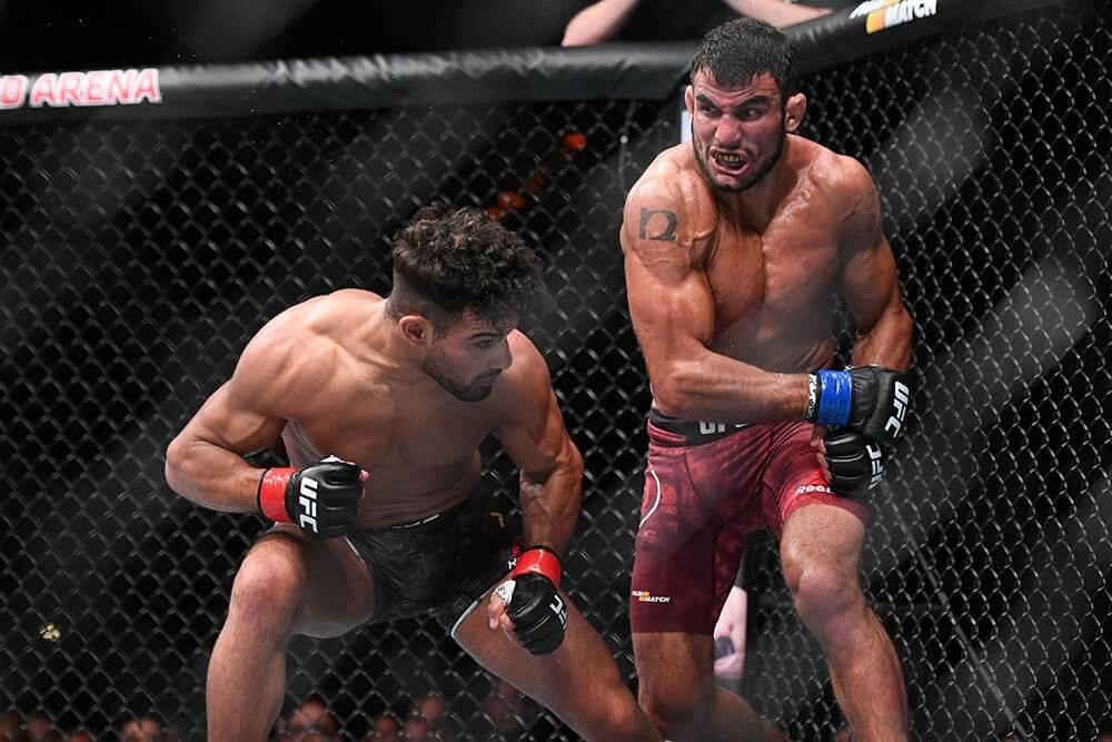 Nad Narimani (blue gloves) at UFC Fight Night 134.