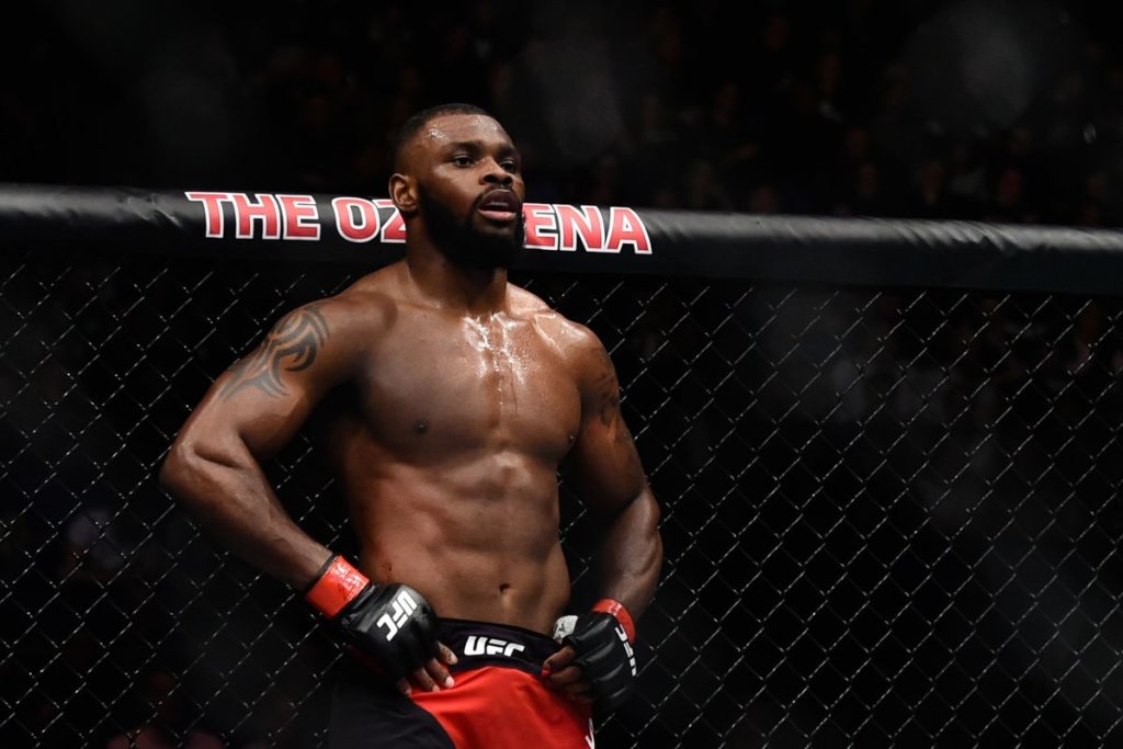 Darren Stewart takes a moment to recover during a UFC fight