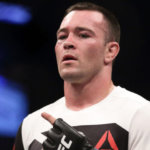 Colby Covington of United States (front) gestures after defeating Dong Hyun Kim